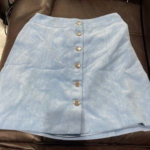 divided size 4 button up blue skirt